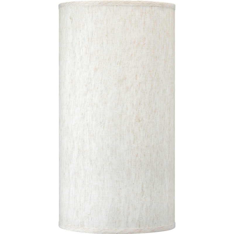 0027-40; Ecru Linen Cylinder Shade, 10"W x 20"H - QuantaLight