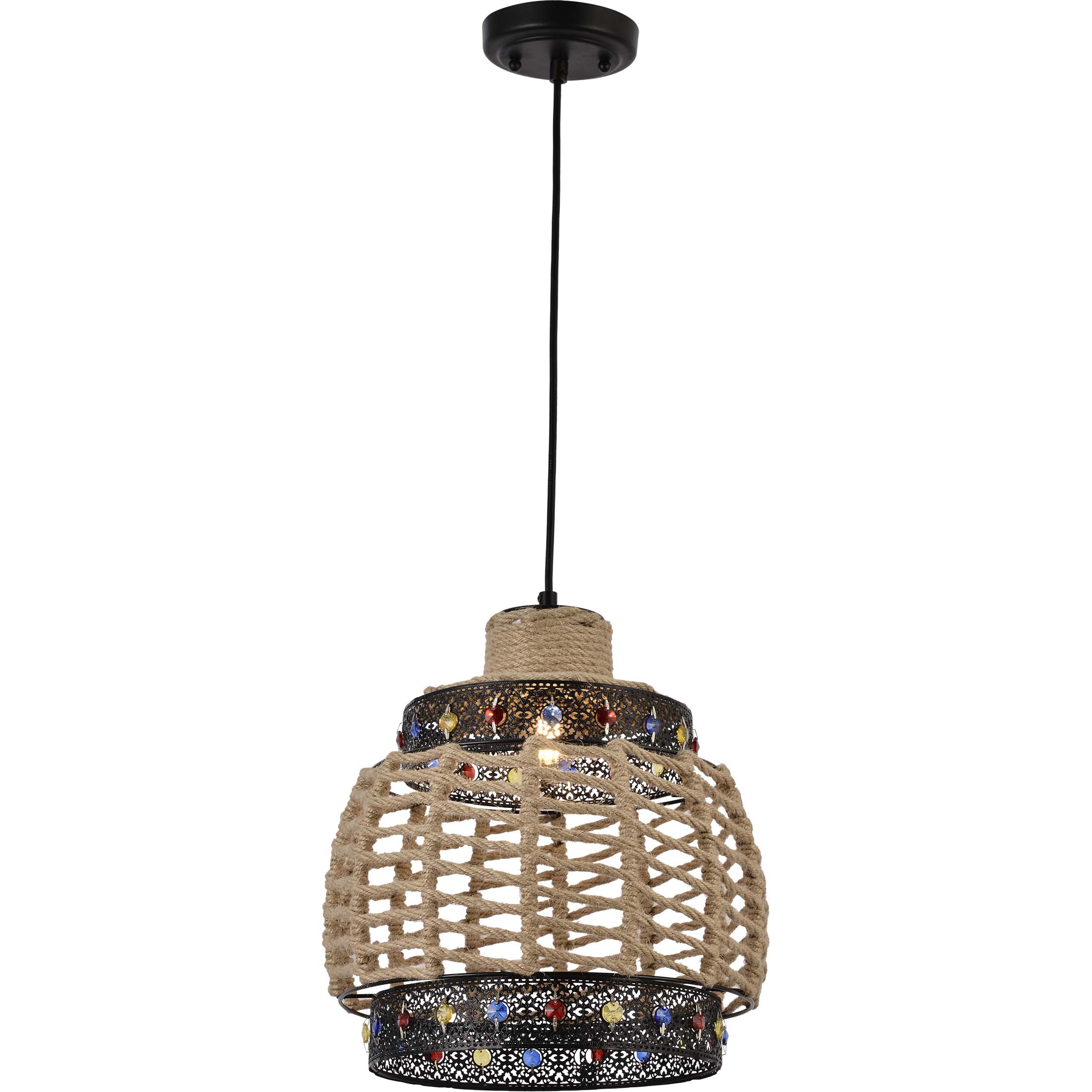 1565-70 Hemp Rope 1-Light Pendant - QuantaLight