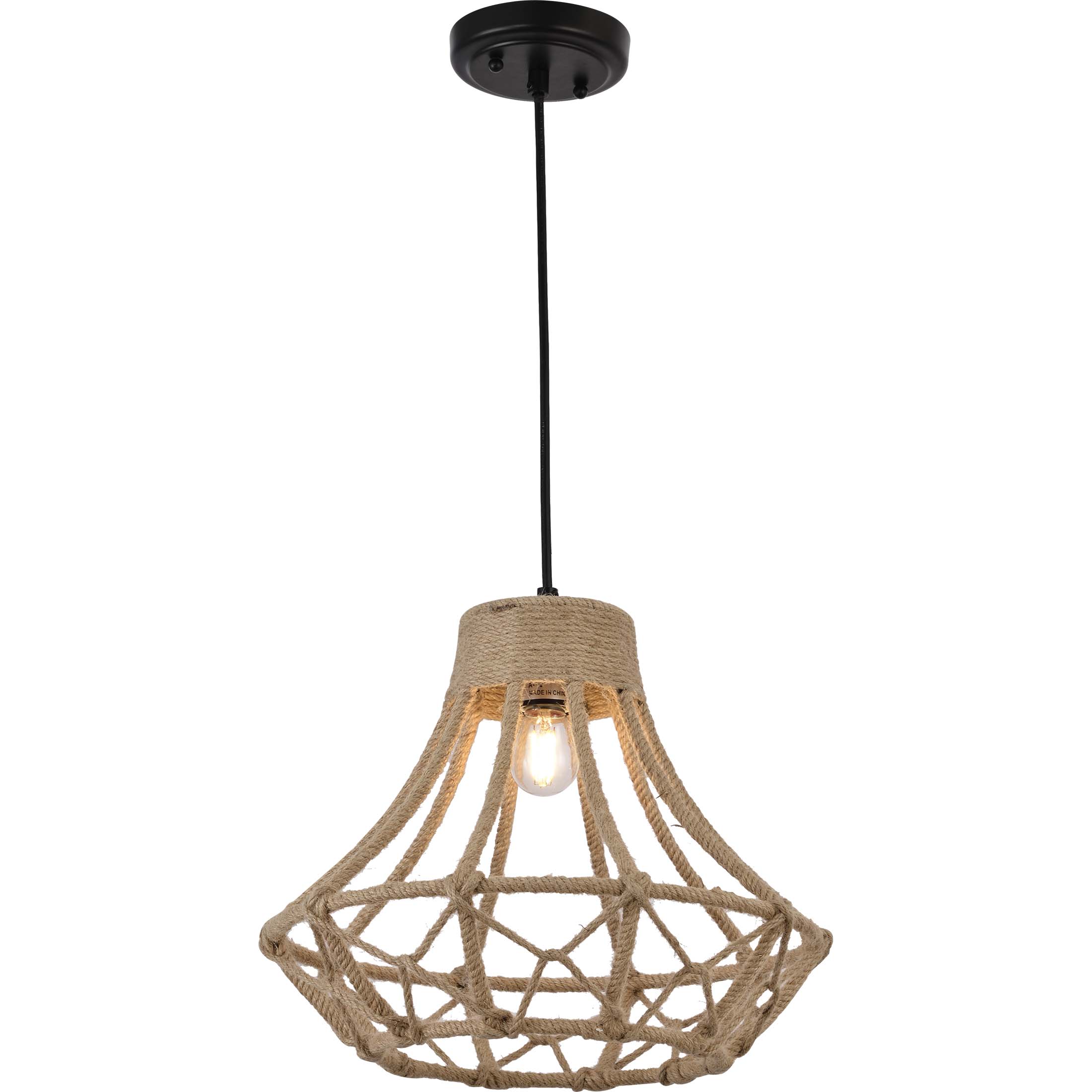 1567-70 Hemp Rope 1-Light Pendant - QuantaLight