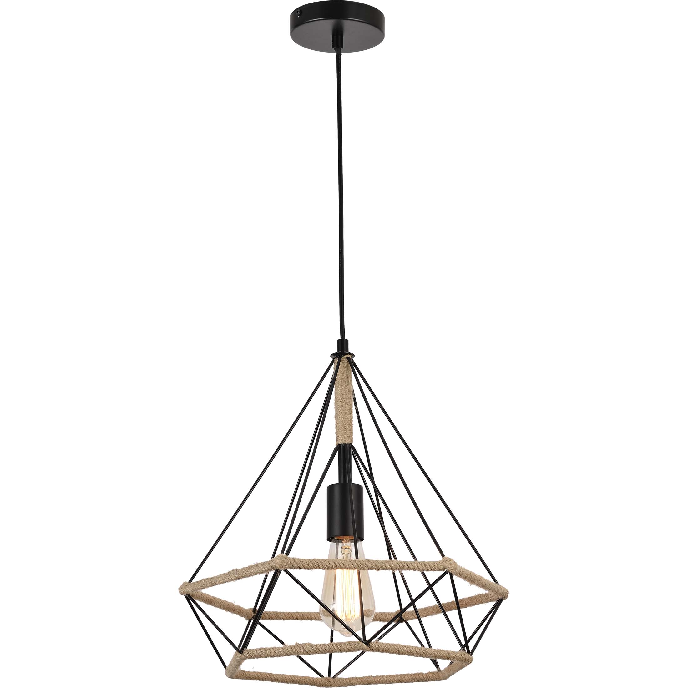 1581-70 Hemp Rope 1-Light Pendant - QuantaLight