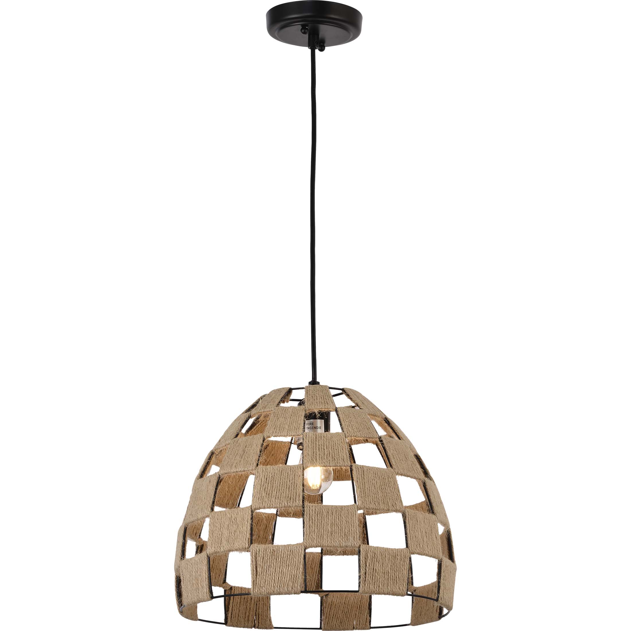 1590-70 Hemp Rope 1-Light Pendant - QuantaLight