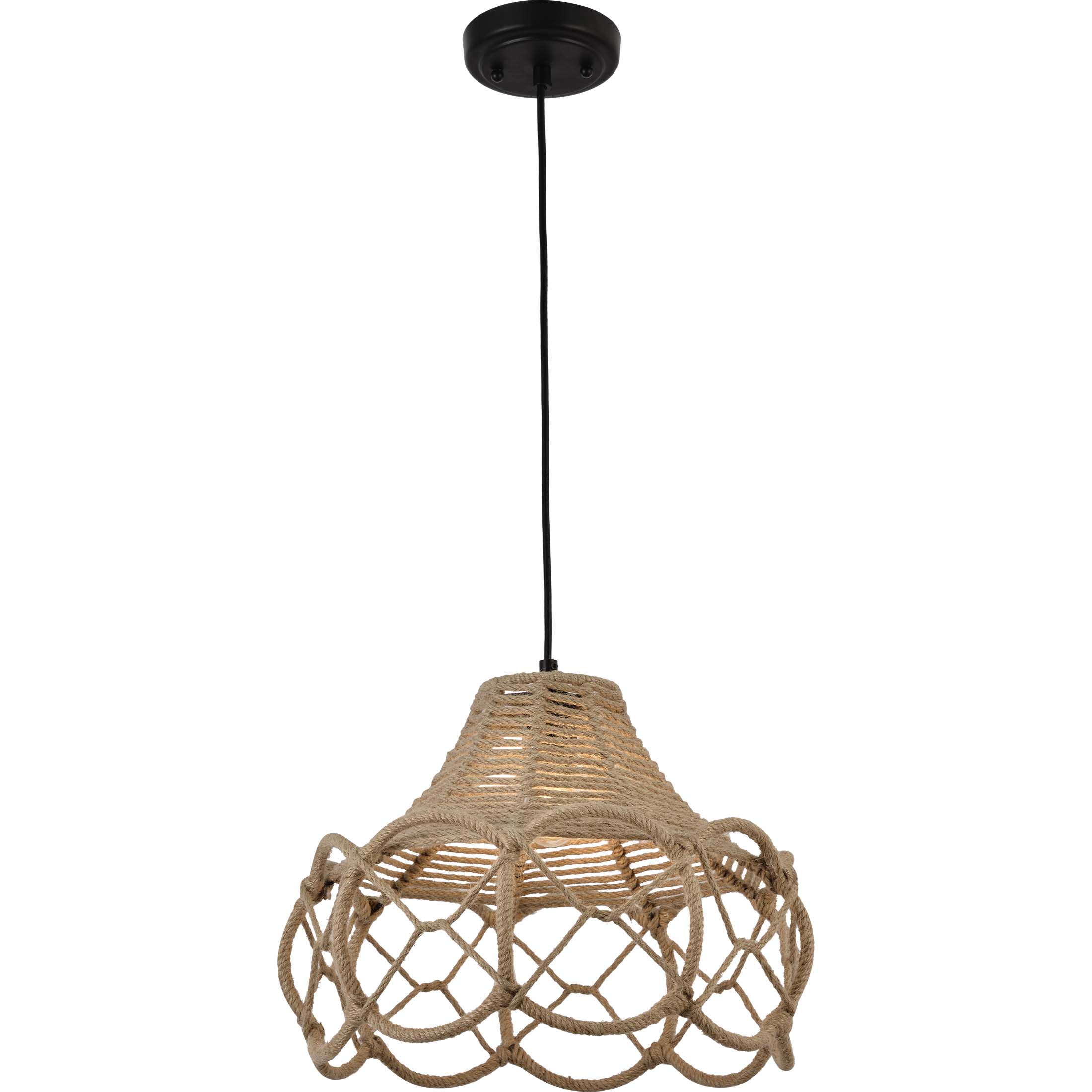 1591-70 Hemp Rope 1-Light Pendant - QuantaLight