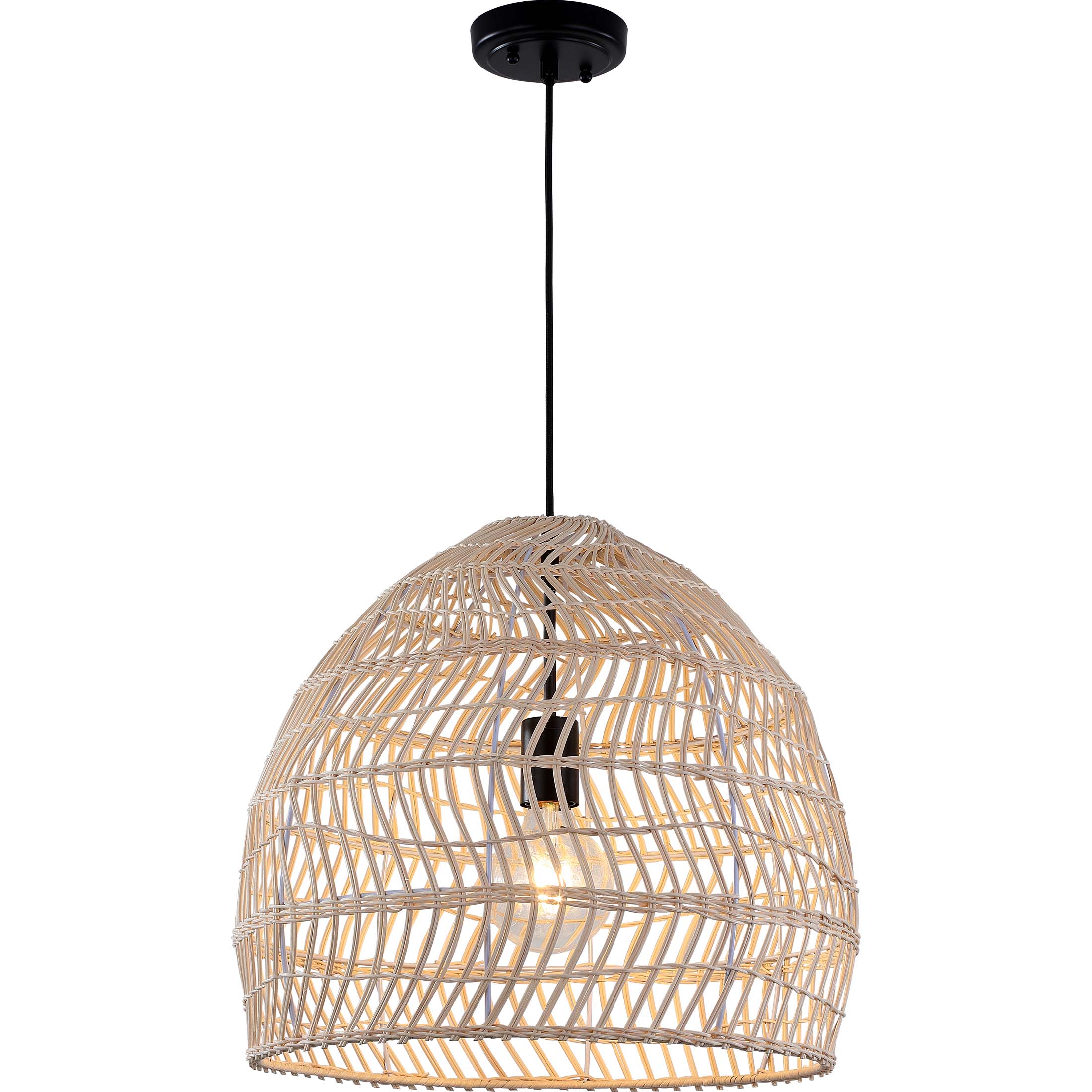 2101-5 Rattan 1-Light Pendant - QuantaLight