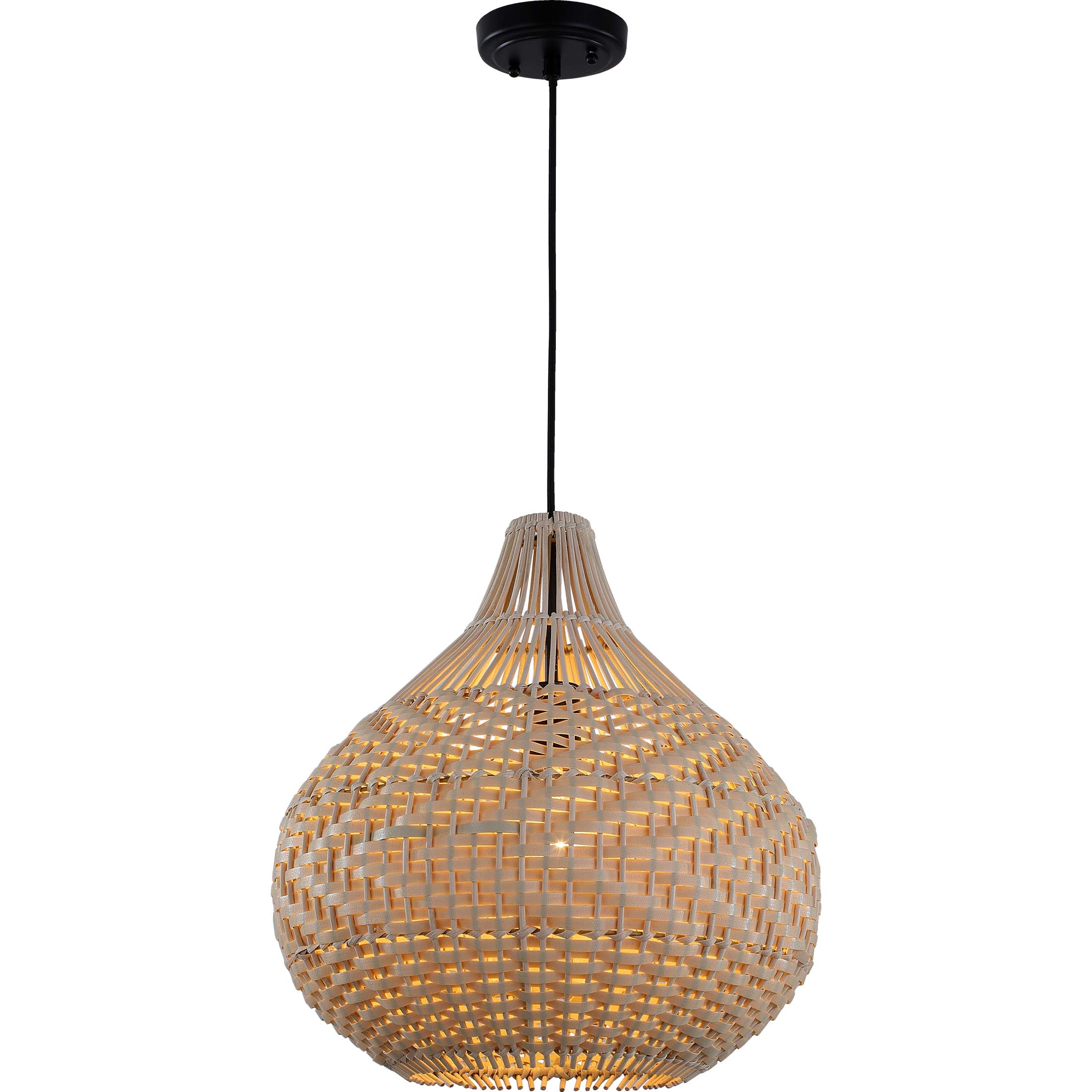 2111-5 Rattan 1-Light Pendant - QuantaLight