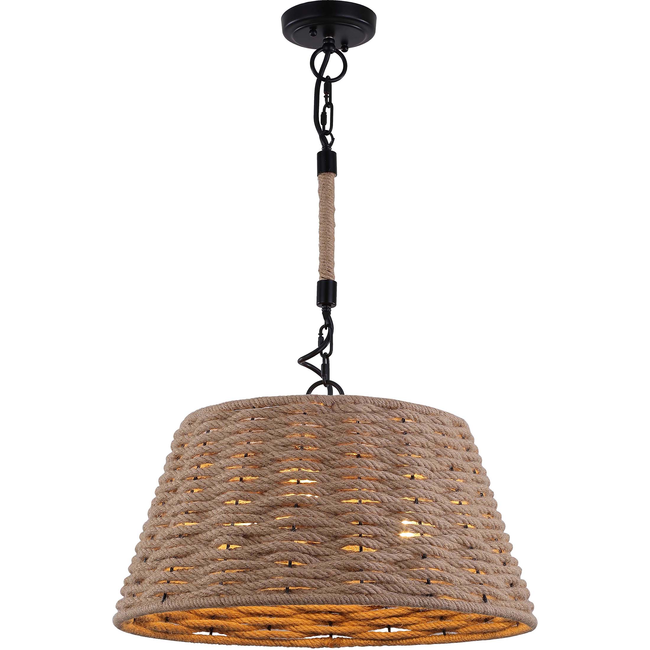2163-5 Hemp Rope 3-Light Pendant (with chain) - QuantaLight